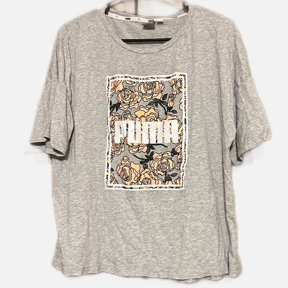 Puma Gray T-Shirt with Graphic Design - Picture 1 of 3